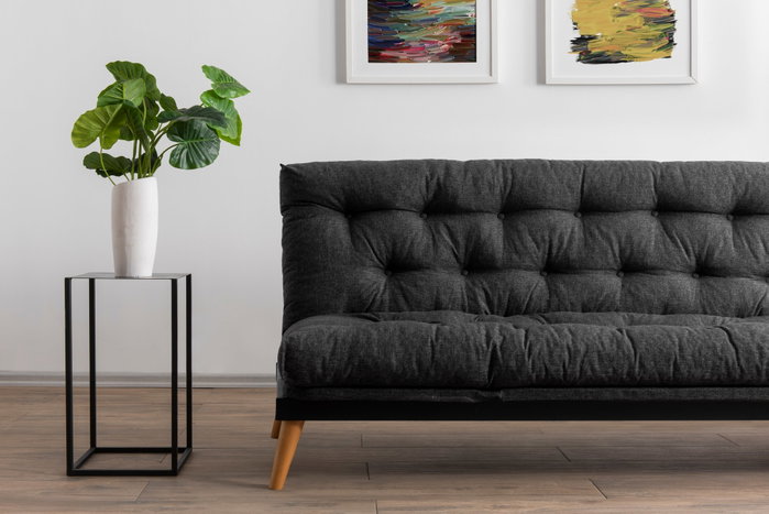 Atelier Del Sofa Saki - Sofá cama de 3 plazas Gris oscuro